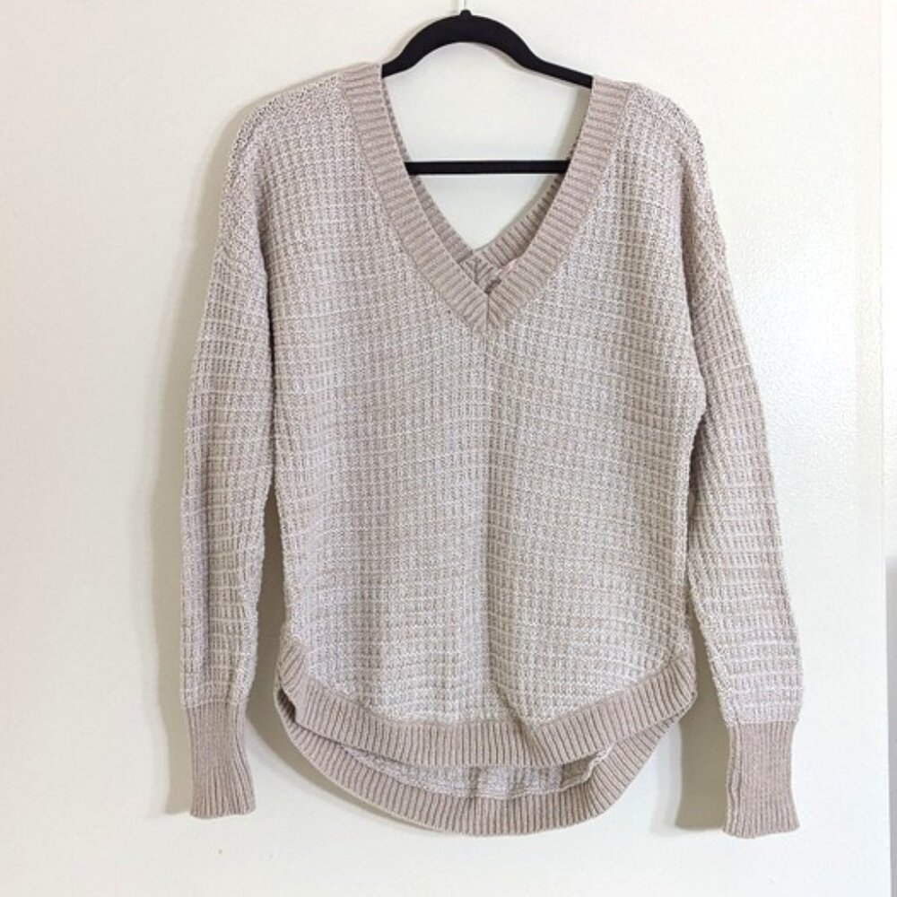 Victoria's Secret 100% Cotton Double V-Neck Sweater Size S